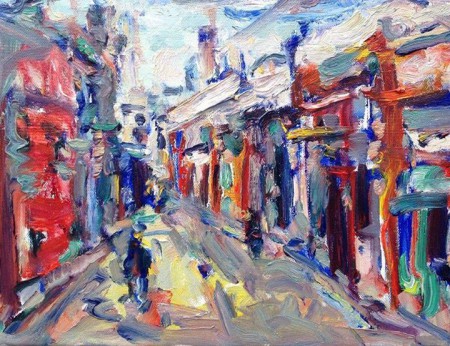 萬華剝皮寮 6F 油畫 2013 作者廖繼英
